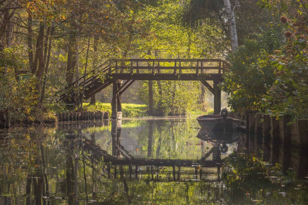 Brücke im Herbst in Lehde